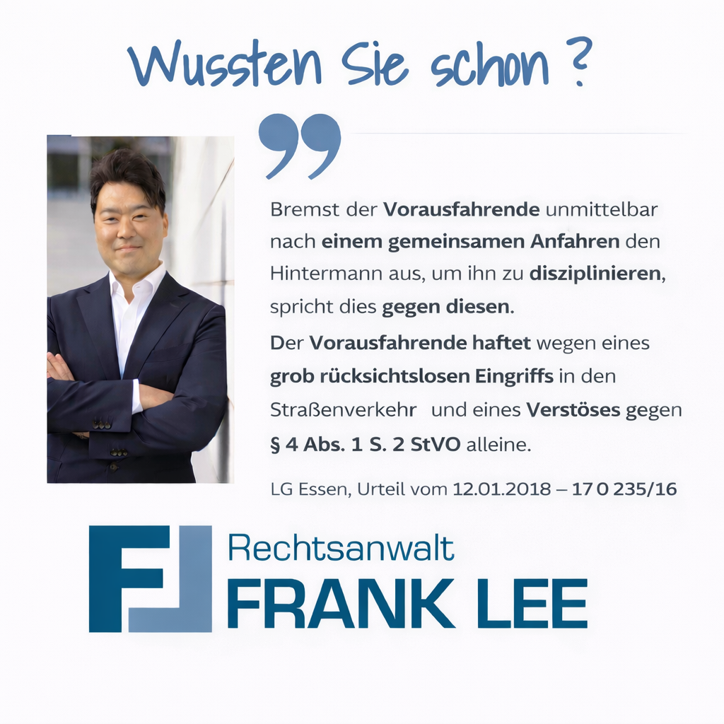 Disziplinierendes Bremsen; Urteil